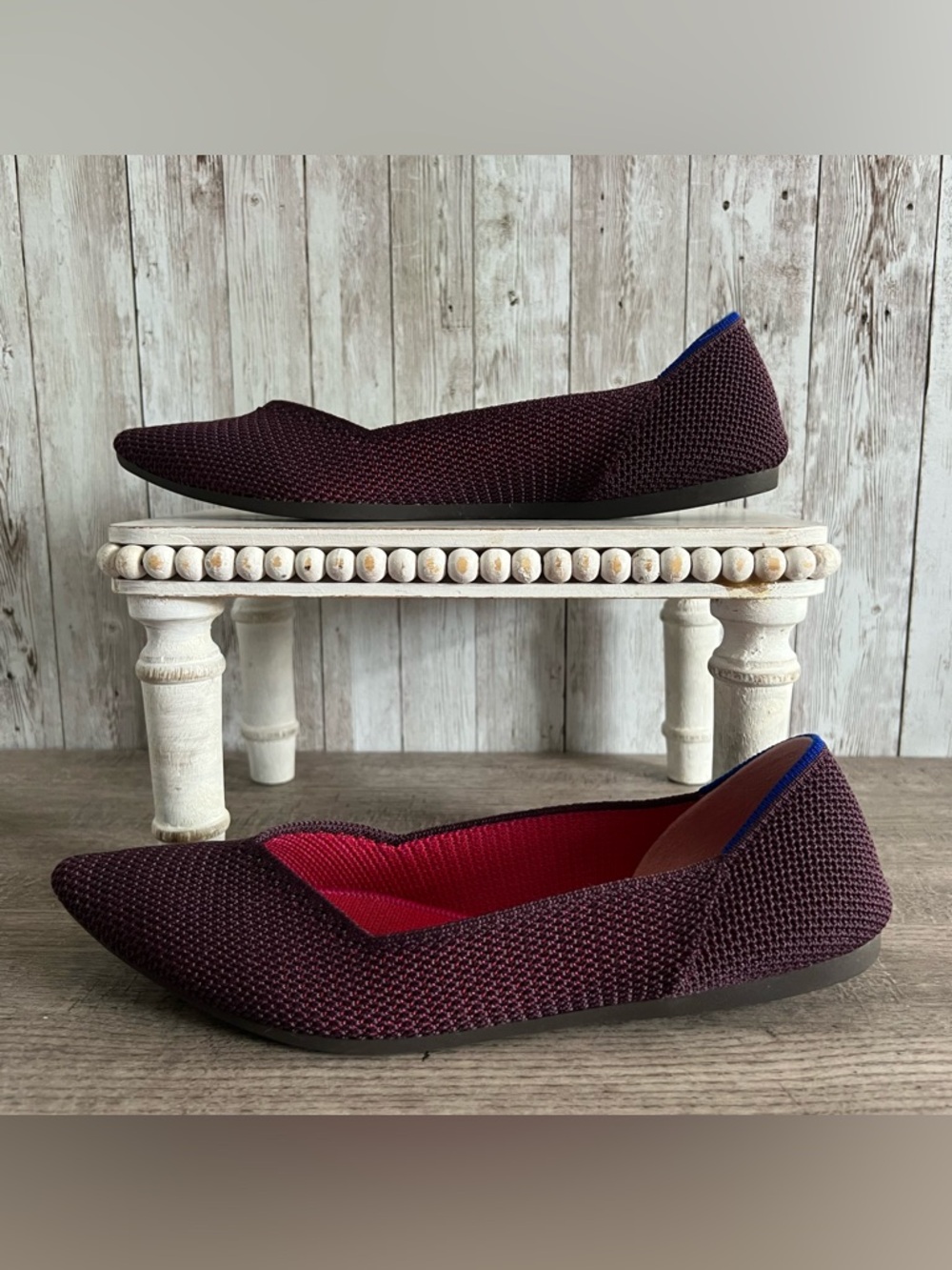Rothy’s Retired Berry Lattice The Point Flats Size 8.5 - Picture 3 of 7